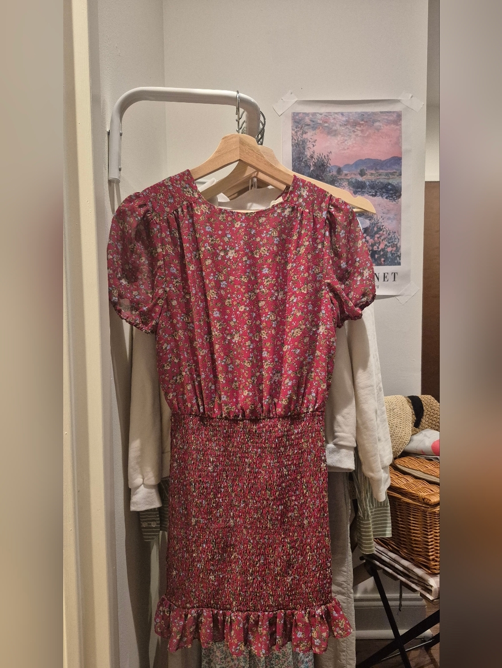 Urban Outfitters Red Floral Mini Dress